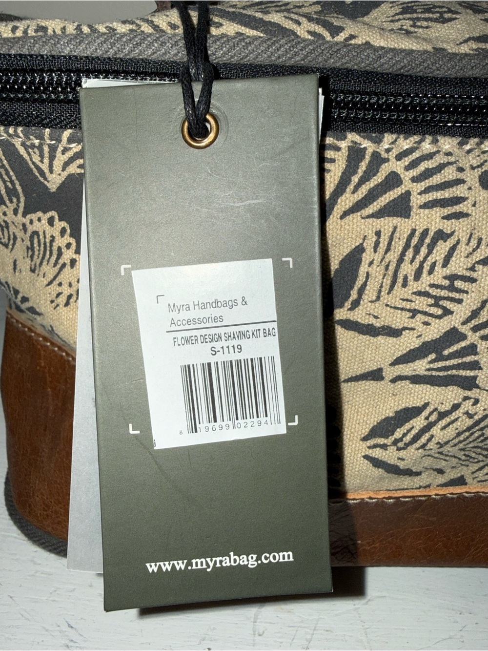 Myra Bag Toiletry Case in Tan & Brown with Black Print NWT - Picture 5 of 7